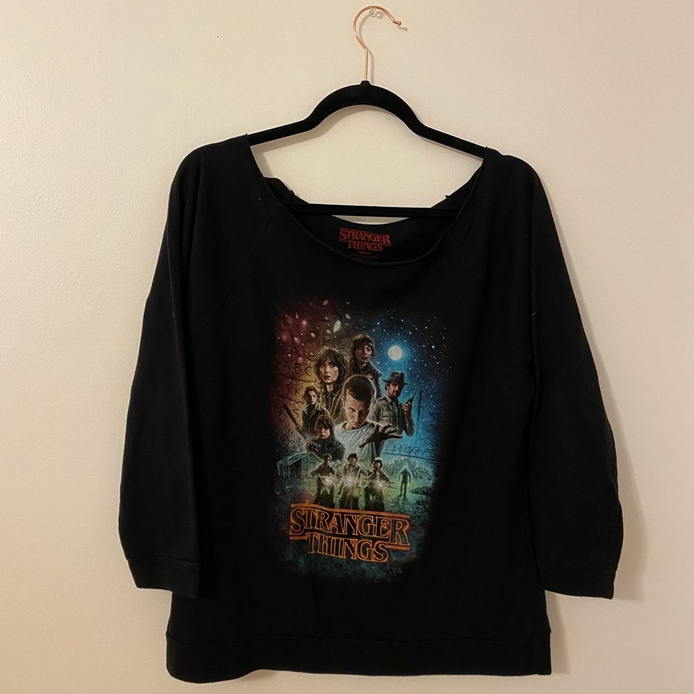 Oversized, “Stranger Things” graphic long sleeved